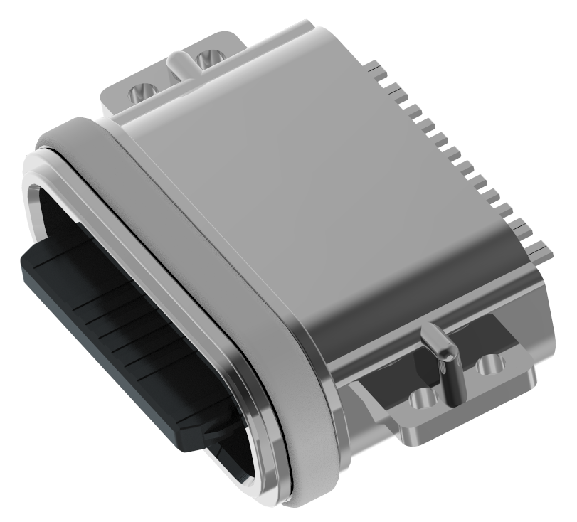 XB-ATCF-16-011-X-X TYPE C 16P 防水母座沉板1.2 L=6.5mm(U型粉末金外壳)